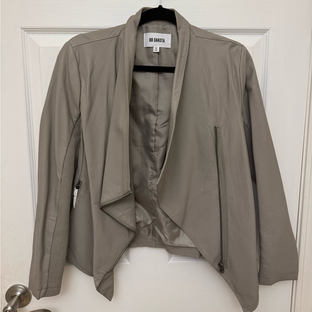 BB Dakota Faux Leather Jacket in Gray
